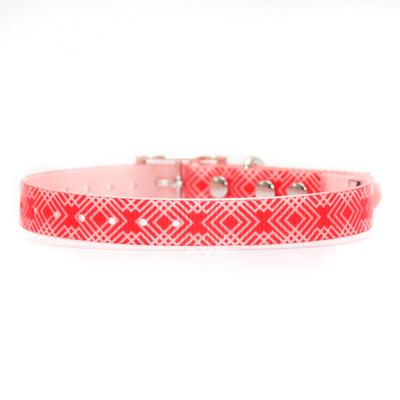 Show full view: Zaley Designs Trim to Size Geometric Dog Collar, Red & White, Small: 9 to 16-in neck, 3/4-in wide slide 2 of 5
