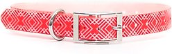 Zaley Designs Trim to Size Geometric Dog Collar, Red & White, Small: 9 to 16-in neck, 3/4-in wide
