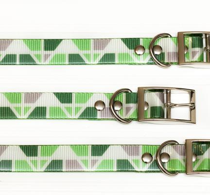 Show full view: Zaley Designs Trim to Size Green Mountains Geometric Polyurethane Dog Collar, Small: 9 to 16-in neck, 3/4-in wide slide 6 of 6