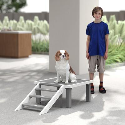 Show full view: PawHut Wooden Dog Training Platform with Ladder slide 9 of 11