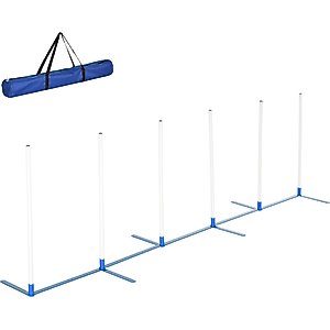 PawHut Weave Poles Dog Agility Training Equipment