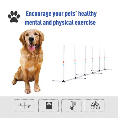 Show full view: PawHut Adjustable Weave Poles Dog Agility Training Obstacle Set slide 6 of 9