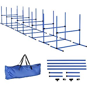 PawHut 8 Piece Starter Kit Dog Agility Course, Blue