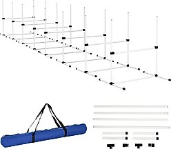 PawHut 8 Piece Starter Kit Dog Agility Course, White