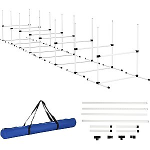 PawHut 8 Piece Starter Kit Dog Agility Course, White
