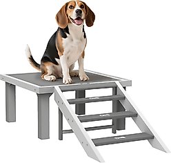 PawHut Wooden Dog Training Platform with Ladder