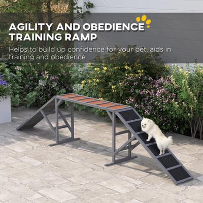 Show full view: PawHut Playground Ramp with Safety Bar Dog Agility Equipment slide 5 of 10