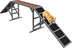 PawHut Playground Ramp with Safety Bar Dog Agility Equipment