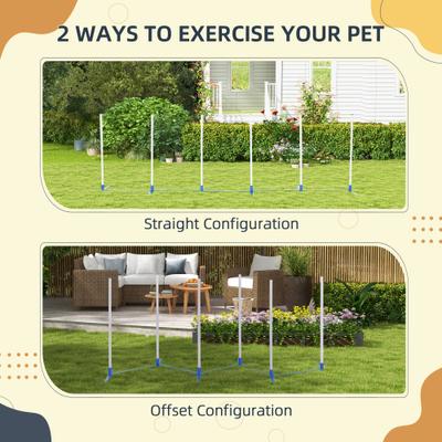 Show full view: PawHut Weave Poles Dog Agility Training Equipment slide 4 of 9