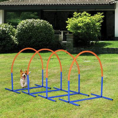 Show full view: PawHut Outdoor 4 Piece Dog Agility Training Course, Blue slide 2 of 9