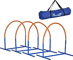 PawHut Outdoor 4 Piece Dog Agility Training Course, Blue