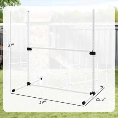 Show full view: PawHut 6 Piece Starter Kit Dog Agility Course, White slide 3 of 9