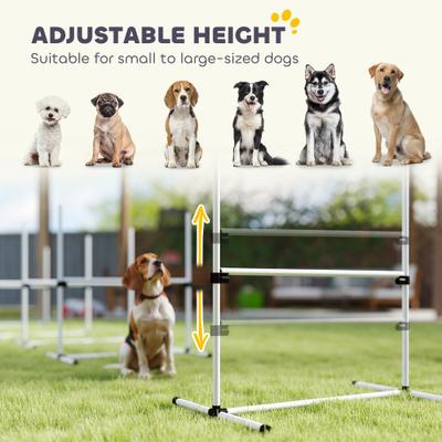 Show full view: PawHut 6 Piece Starter Kit Dog Agility Course, White slide 4 of 9