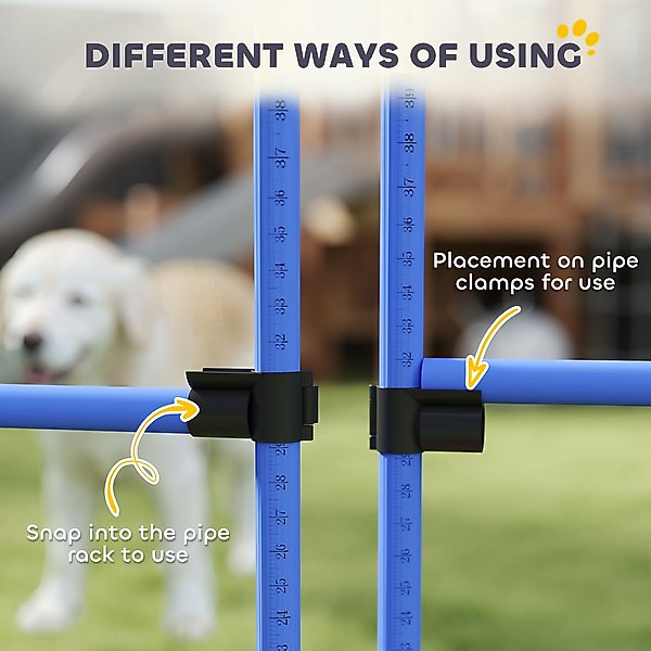 Show full view: PawHut 6 Piece Starter Kit Dog Agility Course, Blue slide 8 of 9