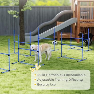 Show full view: PawHut 6 Piece Starter Kit Dog Agility Course, Blue slide 7 of 9