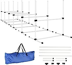 PawHut 6 Piece Starter Kit Dog Agility Course, White