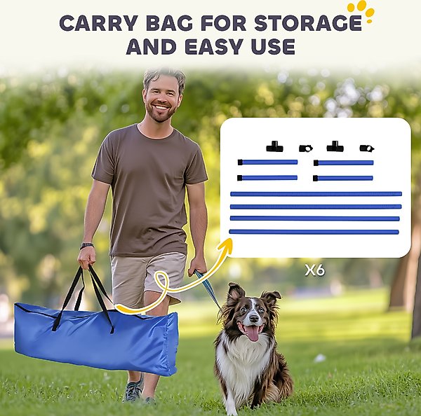 Show full view: PawHut 6 Piece Starter Kit Dog Agility Course, Blue slide 6 of 9