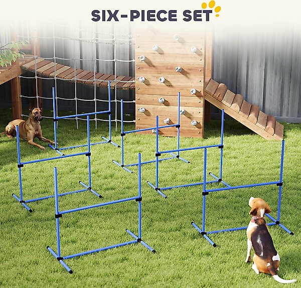 Show full view: PawHut 6 Piece Starter Kit Dog Agility Course, Blue slide 5 of 9