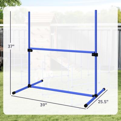 Show full view: PawHut 6 Piece Starter Kit Dog Agility Course, Blue slide 3 of 9
