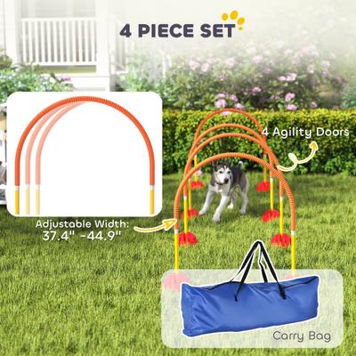 Show full view: PawHut 4 Piece Backyard Dog Agility Course, Orange slide 4 of 9