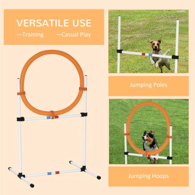 Show full view: PawHut 2-in-1 Tire Jump Ring/Hurdle Bar Dog Obstacle Training Agility Equipment slide 7 of 9