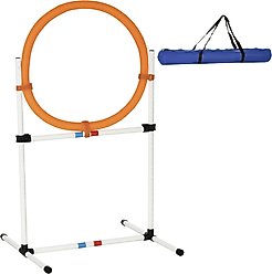 PawHut 2-in-1 Tire Jump Ring/Hurdle Bar Dog Obstacle Training Agility Equipment