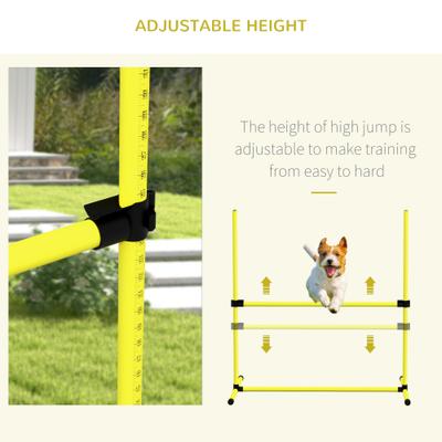 Show full view: PawHut 4 Piece Starter Kit Dog Agility Course, Yellow slide 4 of 9
