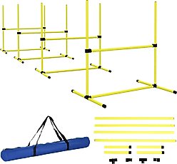PawHut 4 Piece Starter Kit Dog Agility Course, Yellow