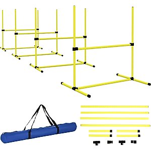 PawHut 4 Piece Starter Kit Dog Agility Course, Yellow