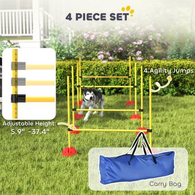 Show full view: PawHut 4 Piece Backyard Dog Agility Course, Yellow slide 4 of 10