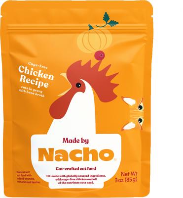 Show full view: Made by Nacho Chicken Bone Broth Grain- Free Wet Cat Food Topper, 11-oz carton & Made by Nacho Cage Free Chicken Recipe Cuts In Gravy with Bone Broth Wet Cat Food slide 6 of 9
