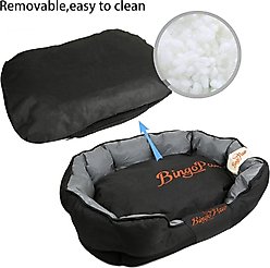 BingoPaw Heavy Duty Waterproof Oxford Sofa Dog Bed with Removable Cover, Black, X-Large slide 2 of 9