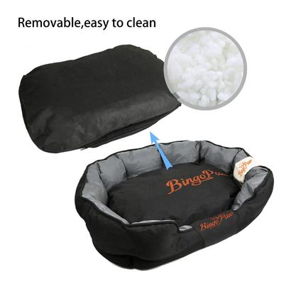 Show full view: BingoPaw Heavy Duty Waterproof Oxford Sofa Dog Bed with Removable Cover, Black, Large slide 5 of 10