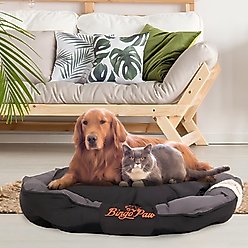 BingoPaw Heavy Duty Waterproof Oxford Sofa Dog Bed with Removable Cover, Black, Large
