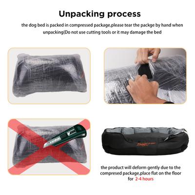 Show full view: BingoPaw Heavy Duty Waterproof Oxford Sofa Dog Bed with Removable Cover, Black, Large slide 4 of 10