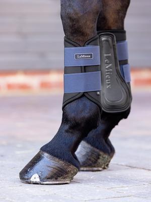 Show full view: LeMieux Grafter Brushing Horse Boot, Navy, Large, 2 count slide 4 of 5