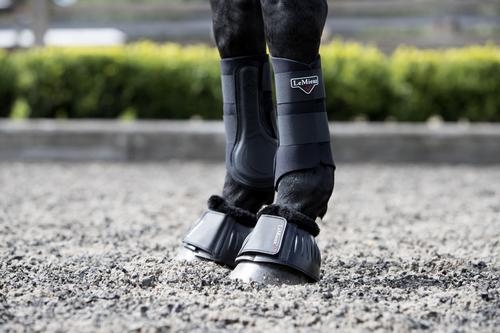Show full view: LeMieux Rubber Bell Horse Boots with Fleece, Black, Large, 2 count slide 5 of 6
