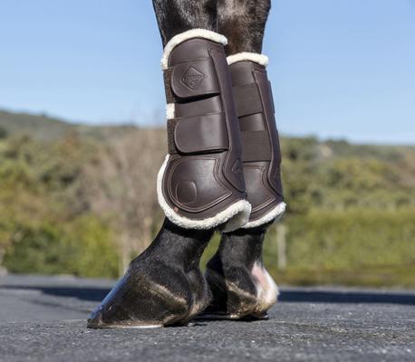 Show full view: LeMieux Capella Comfort Tendon Horse Boots, Brown, Size 3, 2 count slide 7 of 9