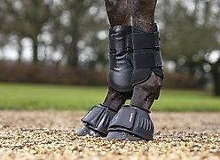 LeMieux Rubber Bell Horse Boots, Black, Large, 2 count slide 2 of 5