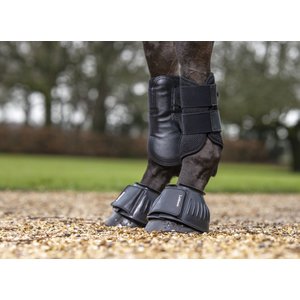 LeMieux Rubber Bell Horse Boots, Black, Medium, 2 count