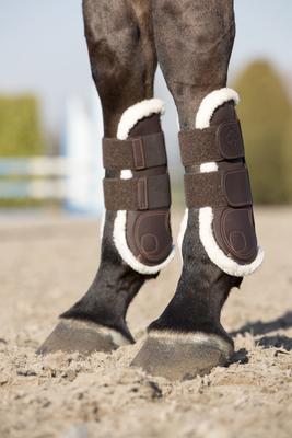 Show full view: LeMieux Capella Comfort Tendon Horse Boots, Brown, Size 3, 2 count slide 8 of 9