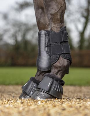 Show full view: LeMieux Rubber Bell Horse Boots with Fleece, Black, Large, 2 count slide 6 of 6