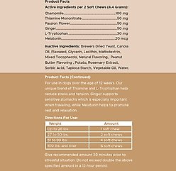 Chew + Heal Anxiety + Stress Peanut Butter Flavored Soft Chew Calming Supplement for Dogs, 30 count slide 2 of 9