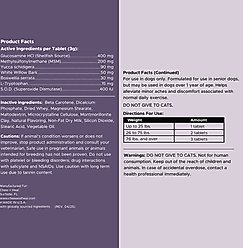 Chew + Heal Senior Mobility + Vitality Hip & Joint & Mood Support Chewable Tablets Supplement for Dogs, 120 count slide 2 of 9