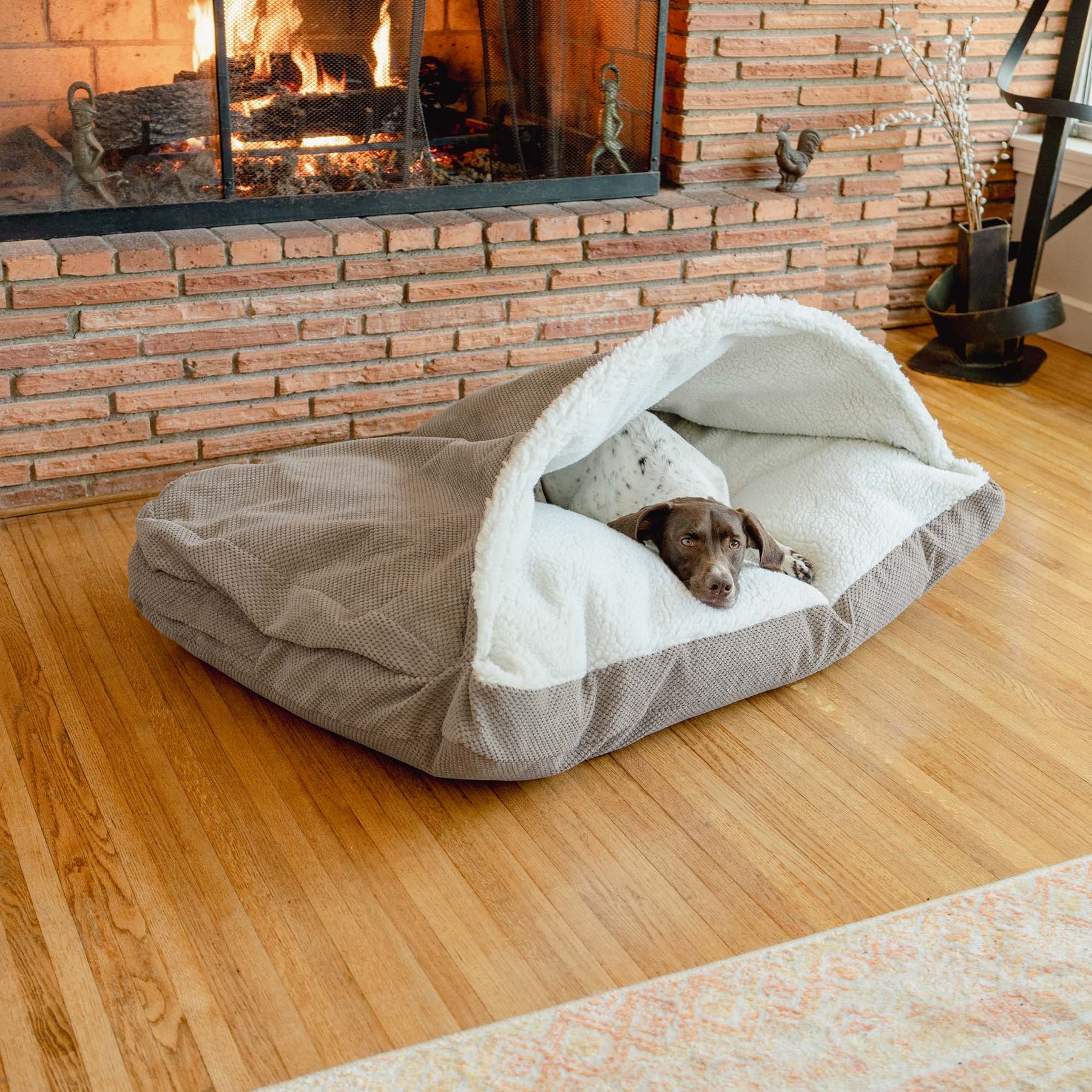 Snoozer Pet Products Orthopedic Microsuede Cozy Cave Dog Bed, Marmot Taupe, Large