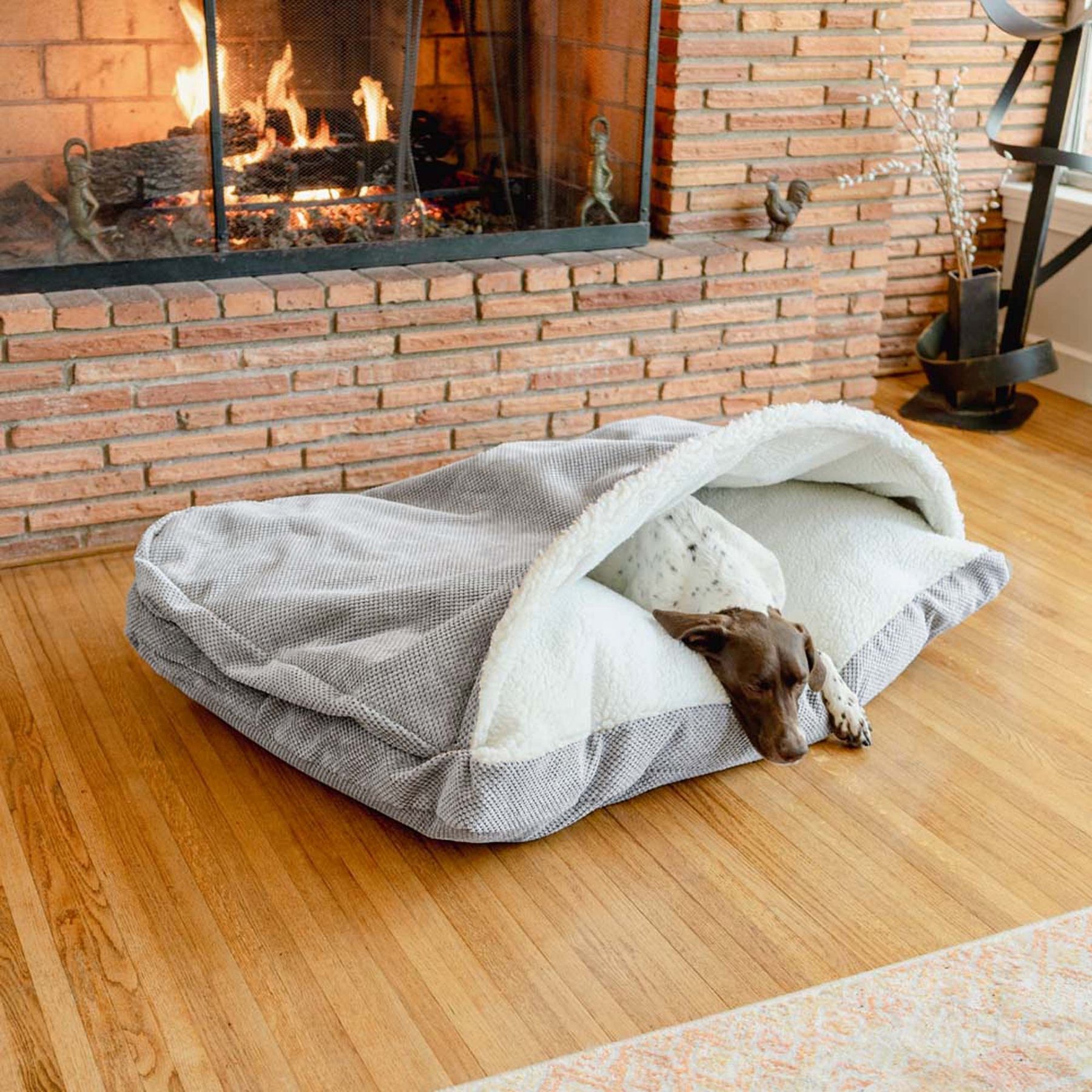 Snoozer Pet Products Microsuede Cozy Cave Dog Bed, Marmot Storm, Large
