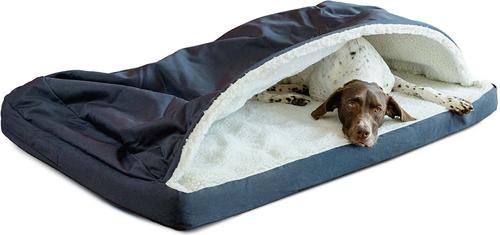 Show full view: Snoozer Pet Products Poly Cotton Orthopedic Cozy Cave Dog Bed, Navy, Medium slide 3 of 6
