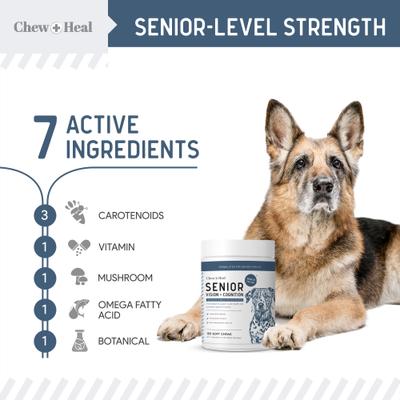 Show full view: Chew + Heal Senior Vision + Cognition Soft Chews Supplement for Senior Dogs, 60 count slide 3 of 11