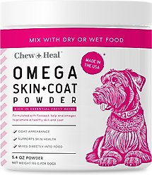 Chew + Heal Omega Skin + Coat with Flaxseed, Kelp & Omegas Powder Supplement for Dogs, 5.4-oz jar