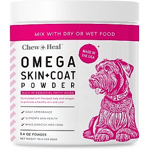 Chew + Heal Omega Skin + Coat with Flaxseed, Kelp & Omegas Powder Supplement for Dogs, 5.4-oz jar